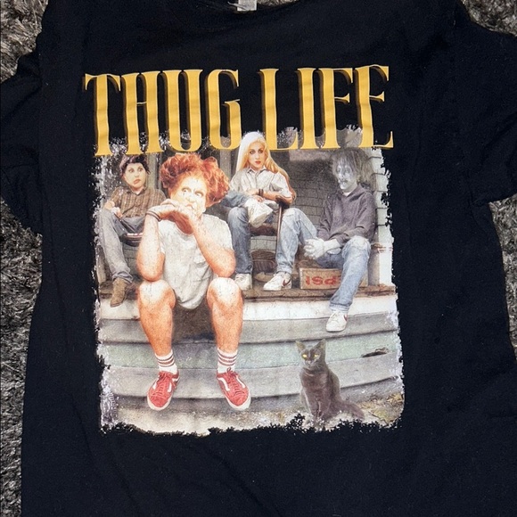 Tops - THUG LIFE- Black Graphic Kids T-Shirt SIZE L